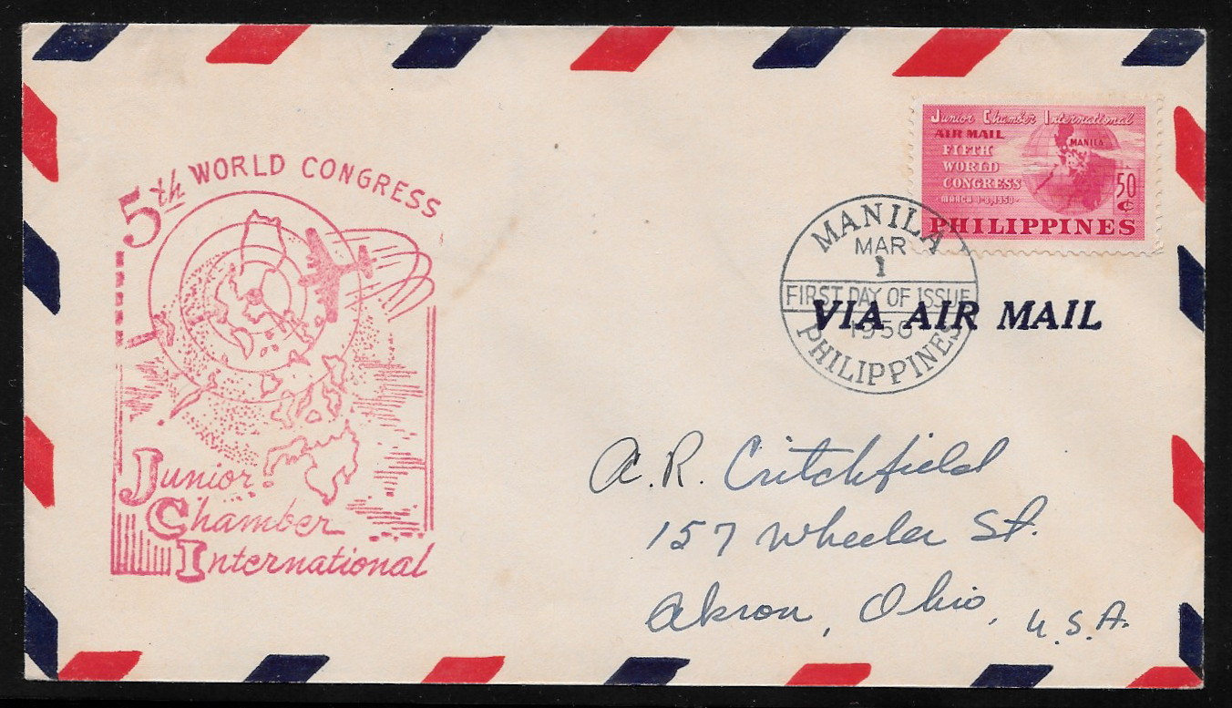 Philippines 1950 First Day Air Mail 